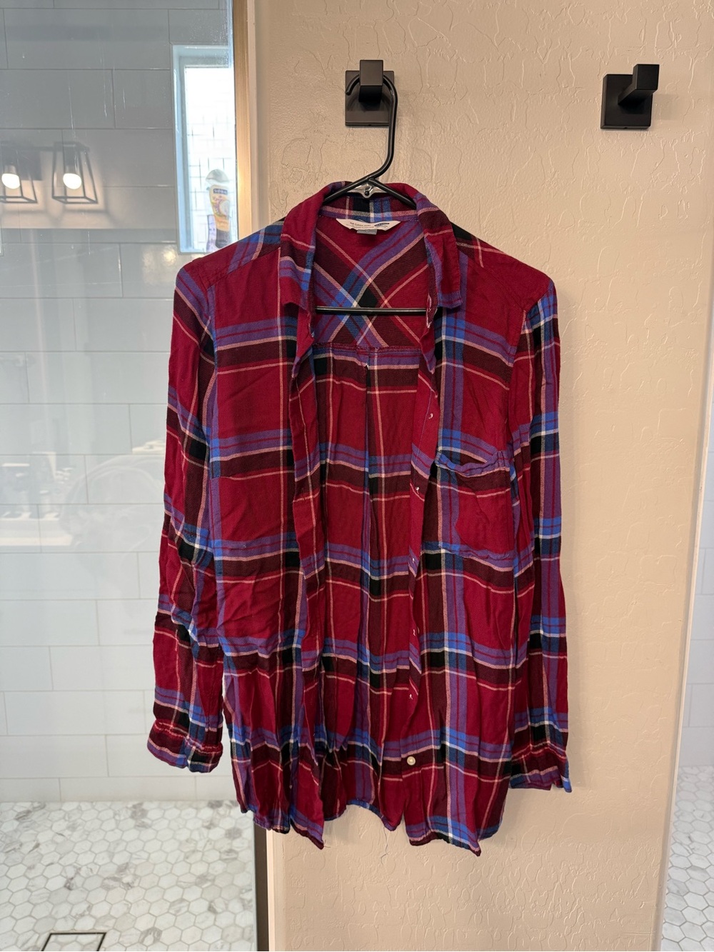 Women’s Red Plaid Button-Up Shirt